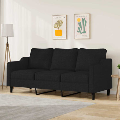 Divano a 3 Posti Nero 180 cm in Tessuto | homemem39