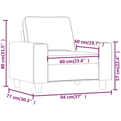 Poltrona Grigio Chiaro 60 cm in Tessuto - homemem39