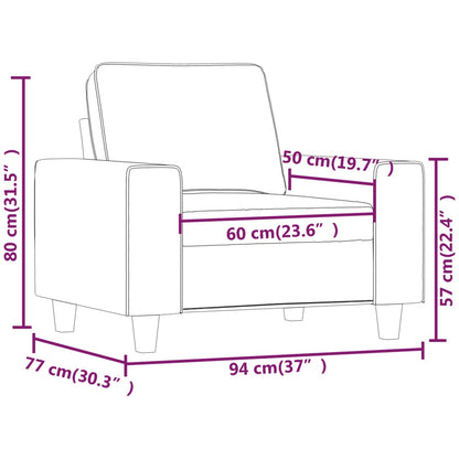 Poltrona Grigio Scuro 60 cm in Tessuto - homemem39