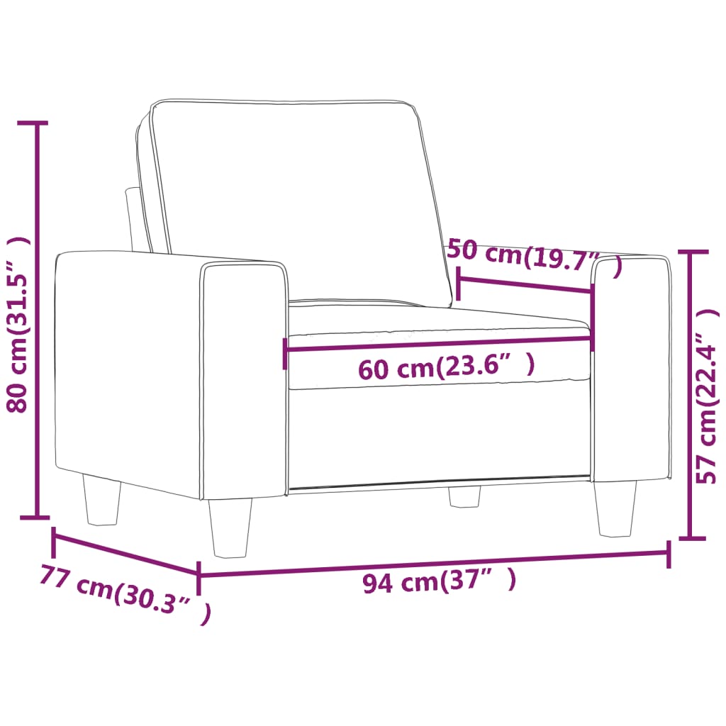 Poltrona Crema 60 cm in Tessuto | homemem39