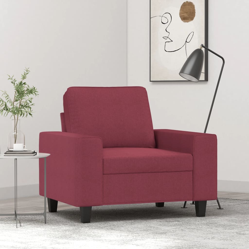 Poltrona Rosso Vino 60 cm in Tessuto - homemem39