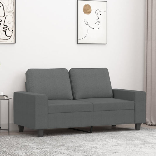 Divano a 2 Posti Grigio Scuro 120 cm in Tessuto - homemem39