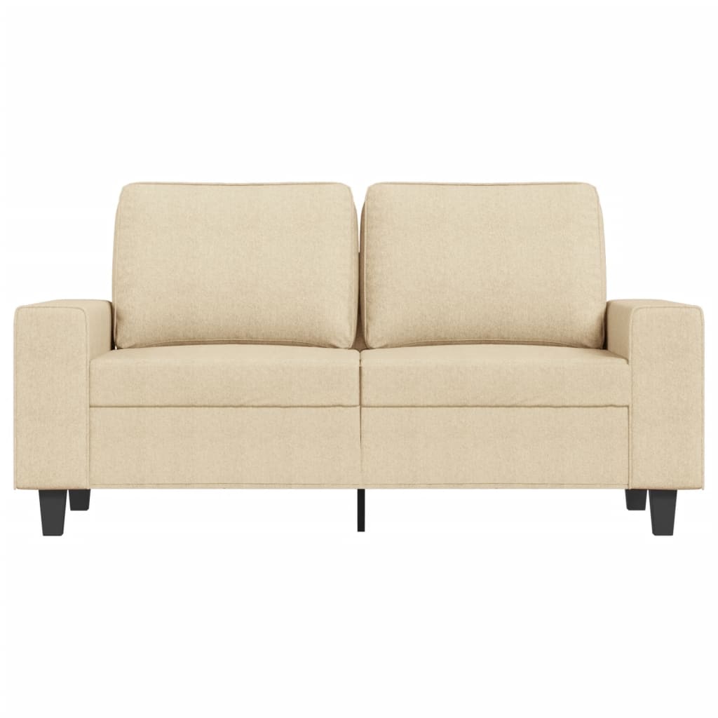 Divano a 2 Posti Crema 120 cm in Tessuto - homemem39