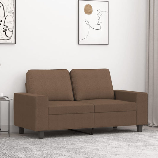 Divano a 2 Posti Marrone 120 cm in Tessuto | homemem39