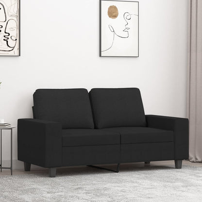 Divano a 2 Posti Nero 120 cm in Tessuto - homemem39