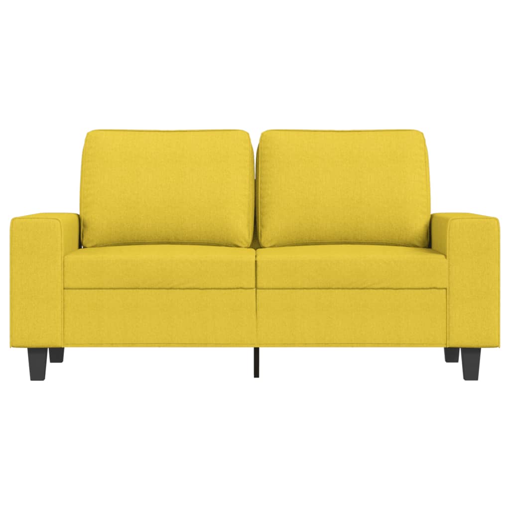 Divano a 2 Posti Giallo Chiaro 120 cm in Tessuto | homemem39