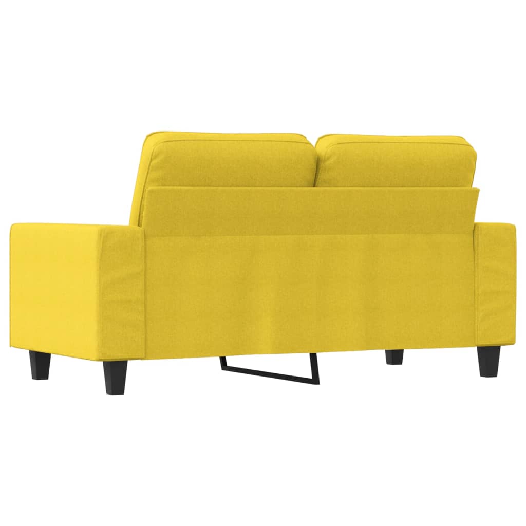 Divano a 2 Posti Giallo Chiaro 120 cm in Tessuto | homemem39