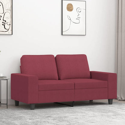 Divano a 2 Posti Rosso Vino 120 cm in Tessuto - homemem39