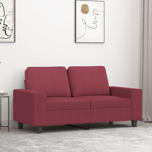 Divano a 2 Posti Rosso Vino 120 cm in Tessuto - homemem39