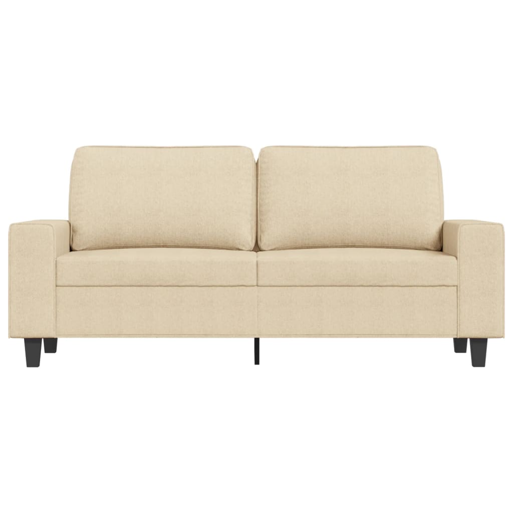 Divano a 2 Posti Crema 140 cm in Tessuto - homemem39