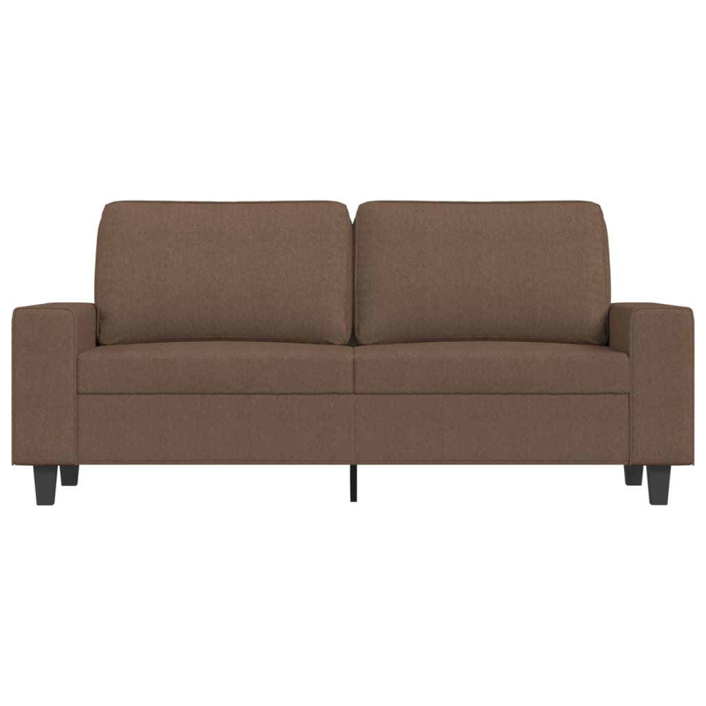Divano a 2 Posti Marrone 140 cm in Tessuto - homemem39