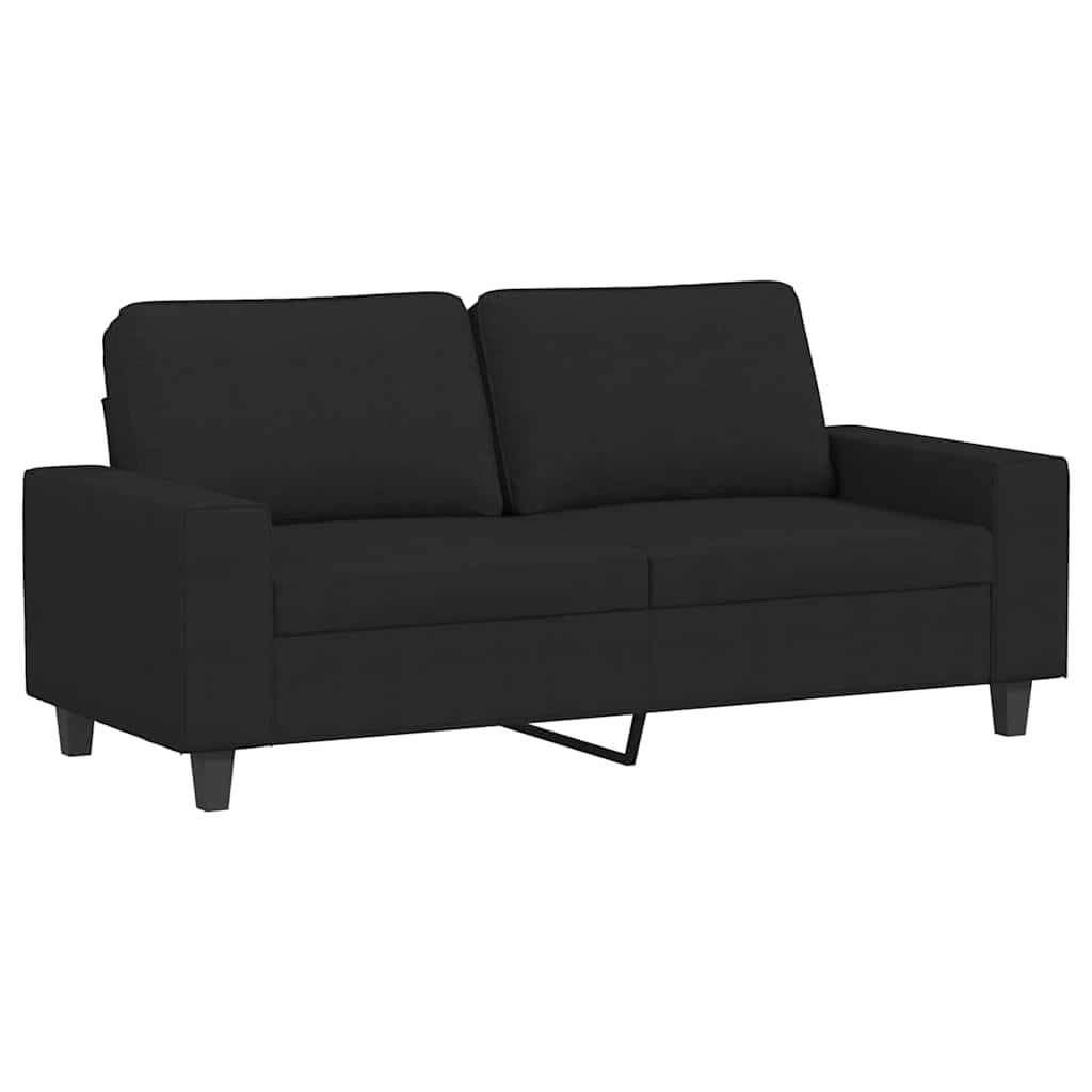 Divano a 2 Posti Nero 120 cm in Tessuto