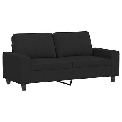 Divano a 2 Posti Nero 120 cm in Tessuto