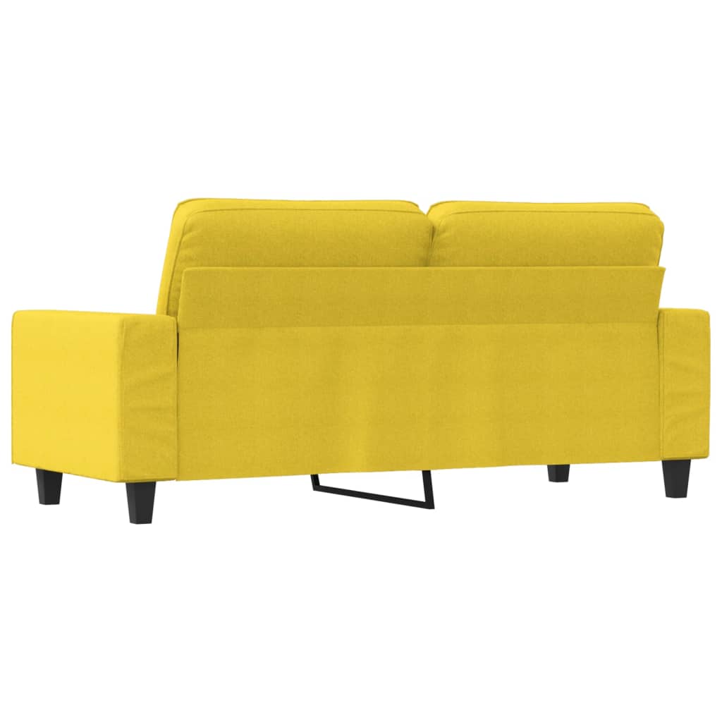 Divano a 2 Posti Giallo Chiaro 140 cm in Tessuto | homemem39