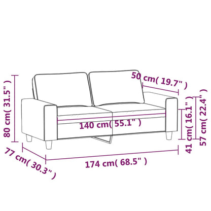 Divano a 2 Posti Giallo Chiaro 140 cm in Tessuto | homemem39