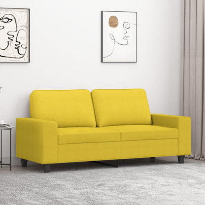 Divano a 2 Posti Giallo Chiaro 140 cm in Tessuto | homemem39