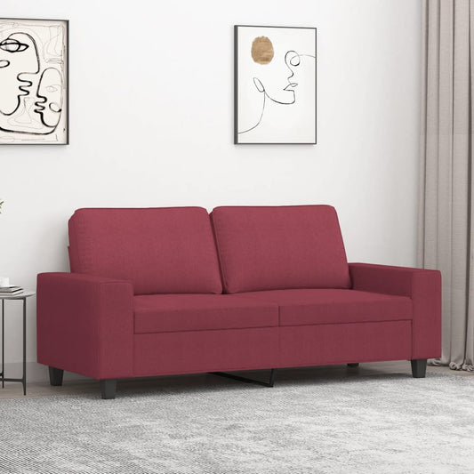 Divano a 2 Posti Rosso Vino 140 cm in Tessuto - homemem39