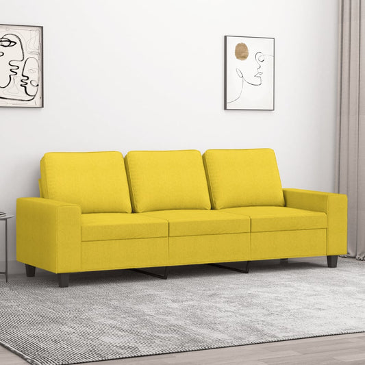 Divano a 3 Posti Giallo Chiaro 180 cm in Tessuto - homemem39