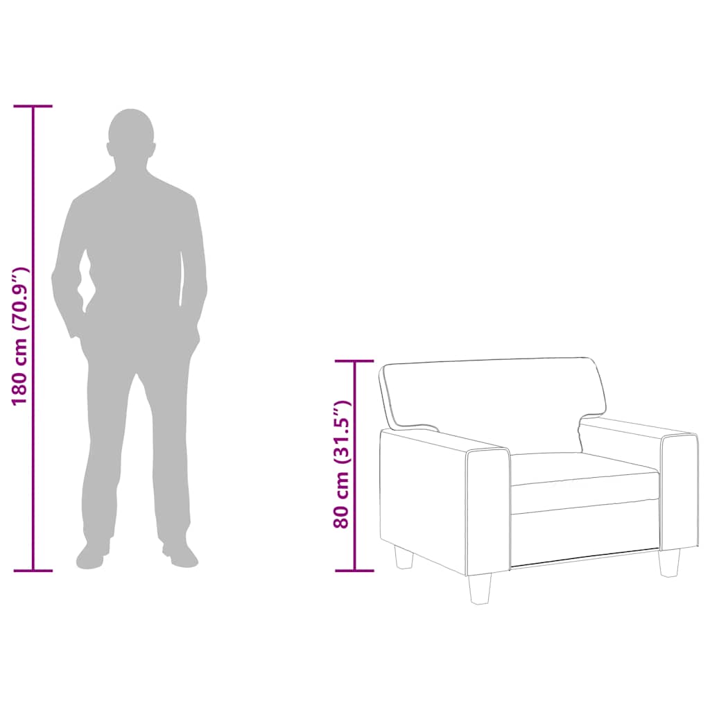 Poltrona Grigia 60 cm in Similpelle