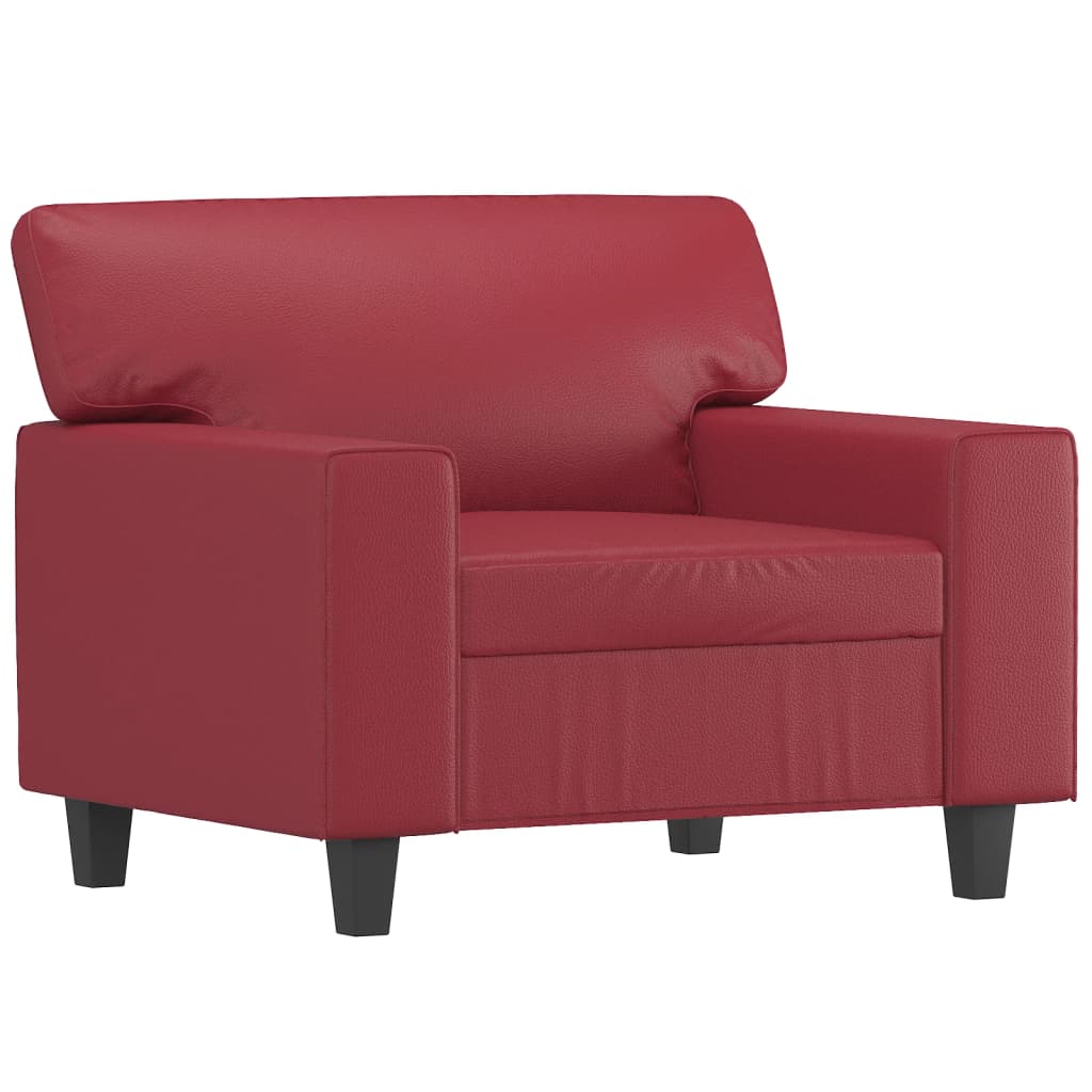 Poltrona Rosso Vino 60 cm in Similpelle - homemem39