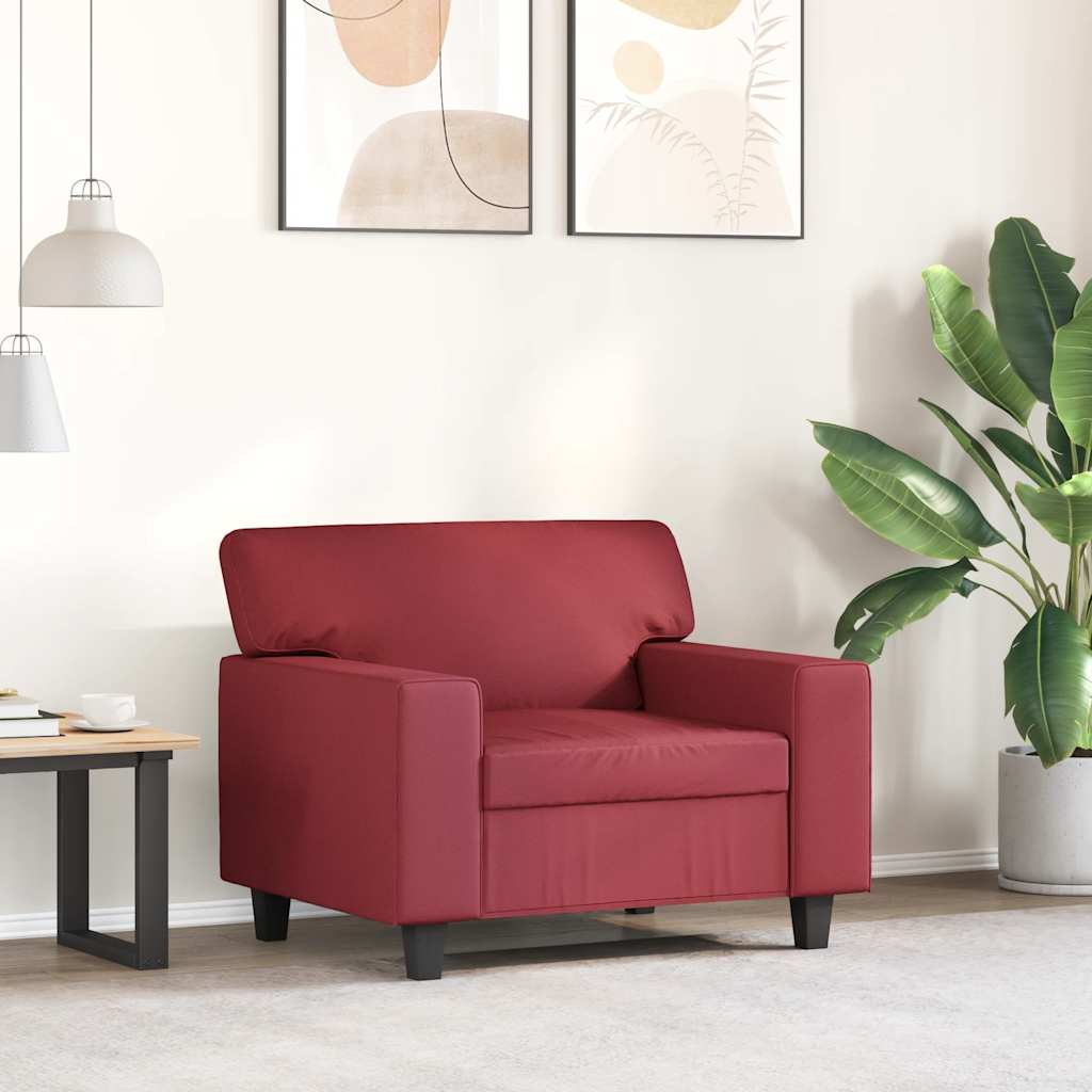 Poltrona Rosso Vino 60 cm in Similpelle | homemem39