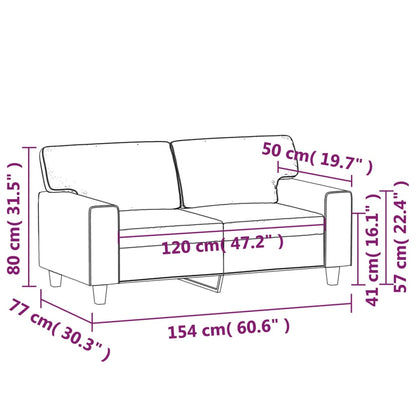 Divano a 2 Posti Nero 120 cm in Similpelle - homemem39