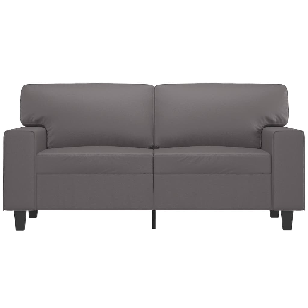Gray 2-Seater Sofa 120 cm in imitation leather