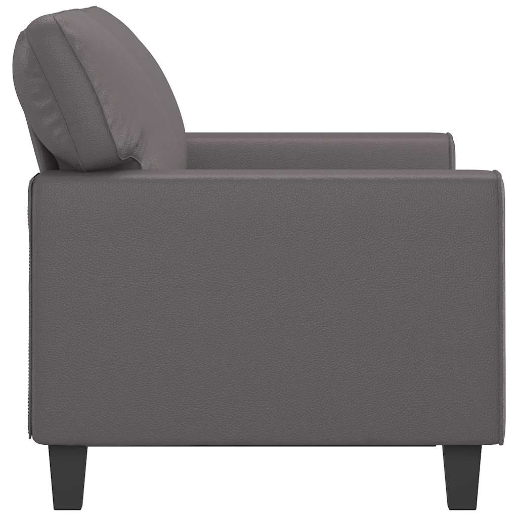 Gray 2-Seater Sofa 120 cm in imitation leather