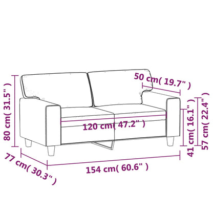 Gray 2-Seater Sofa 120 cm in imitation leather