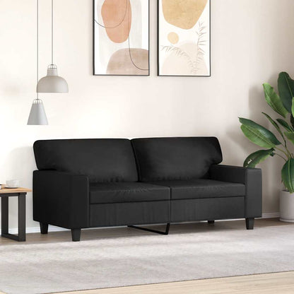 Black 2-Seater Sofa 140 cm in imitation leather