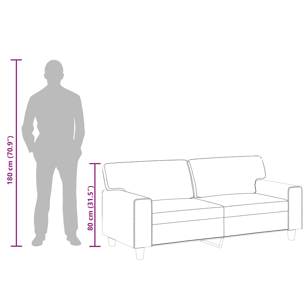 Black 2-Seater Sofa 140 cm in imitation leather