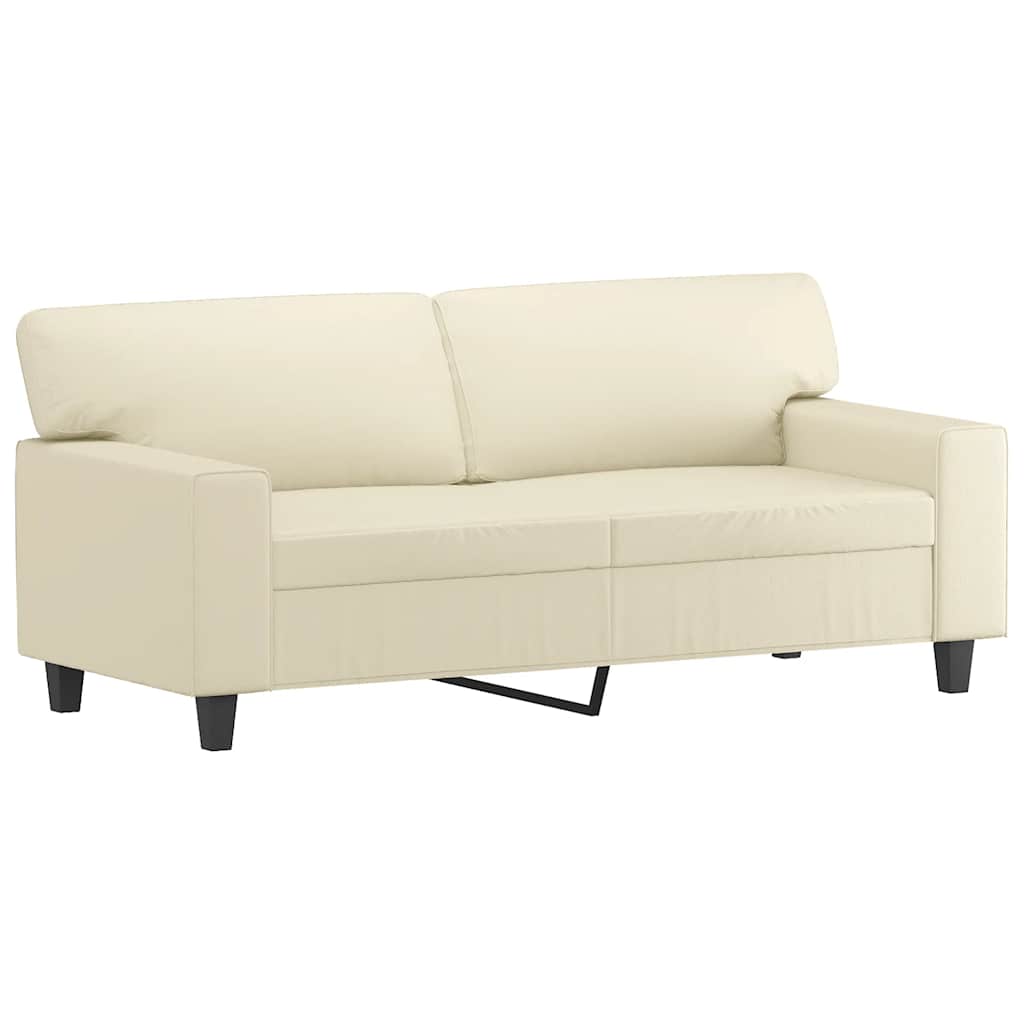Cream 2-Seater Sofa 140 cm in imitation leather