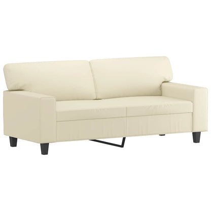Cream 2-Seater Sofa 140 cm in imitation leather