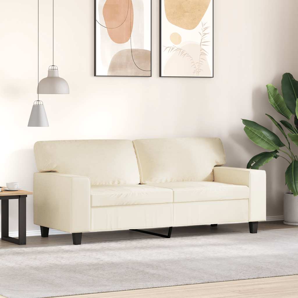 Cream 2-Seater Sofa 140 cm in imitation leather