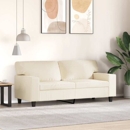 Cream 2-Seater Sofa 140 cm in imitation leather