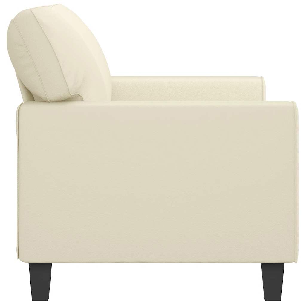 Cream 2-Seater Sofa 140 cm in imitation leather