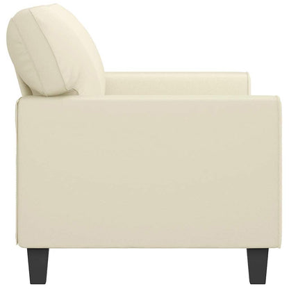 Cream 2-Seater Sofa 140 cm in imitation leather