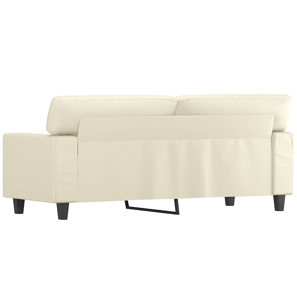 Cream 2-Seater Sofa 140 cm in imitation leather