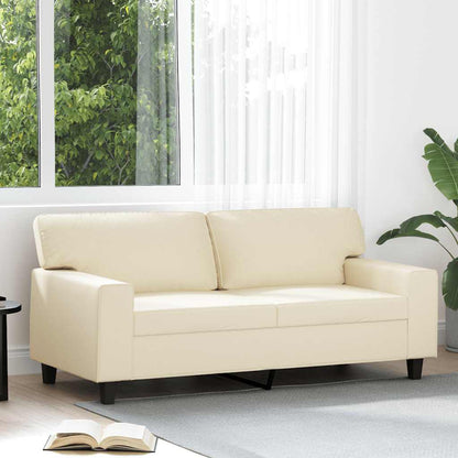 Cream 2-Seater Sofa 140 cm in imitation leather