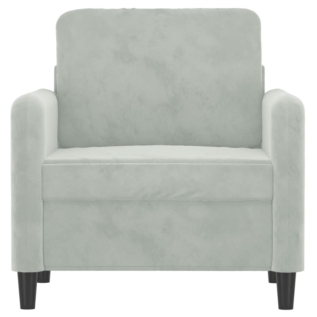 Poltrona Grigio Chiaro 60 cm Velluto - homemem39