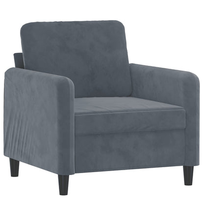 Poltrona Grigio Scuro 60 cm Velluto - homemem39