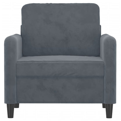 Poltrona Grigio Scuro 60 cm Velluto - homemem39