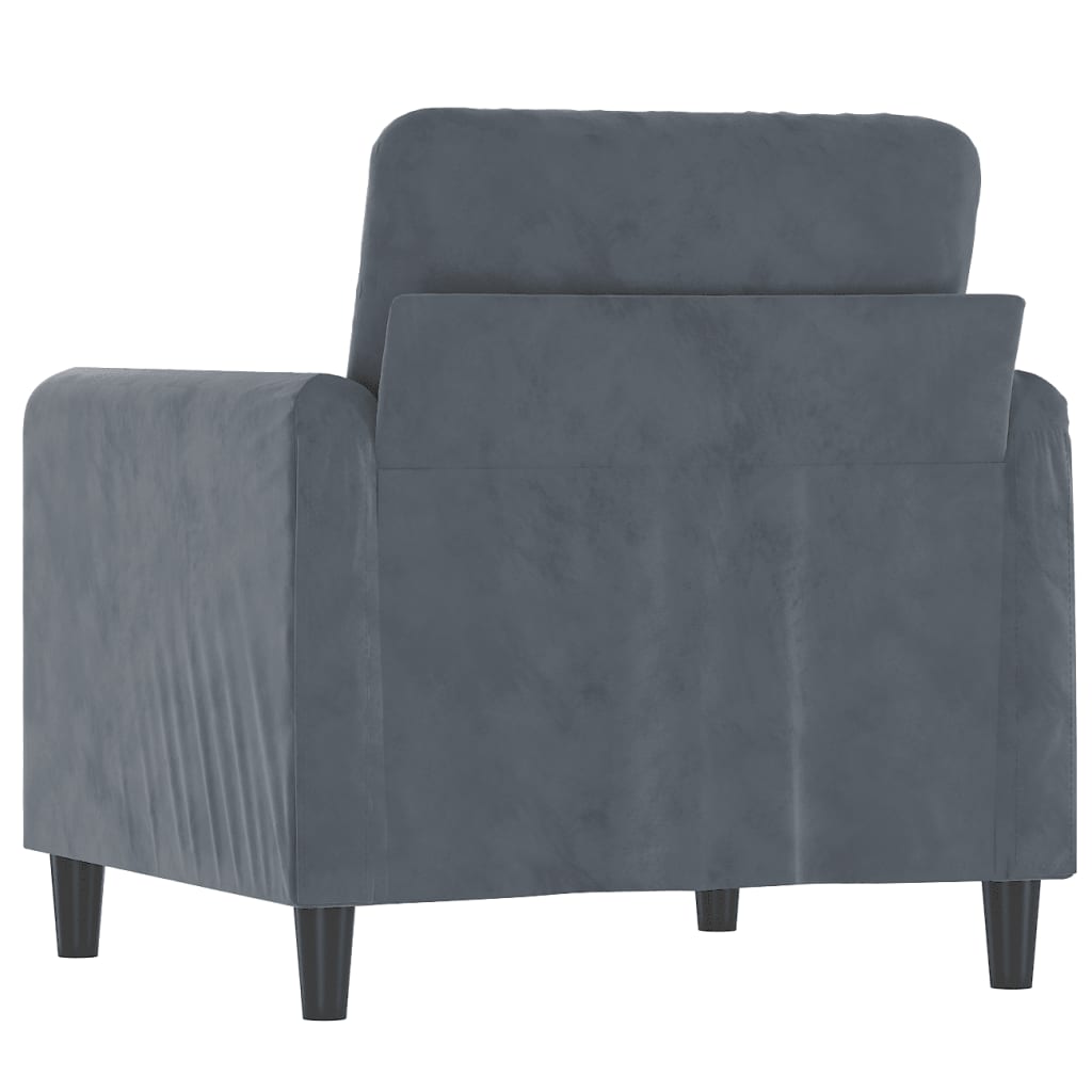 Poltrona Grigio Scuro 60 cm Velluto - homemem39