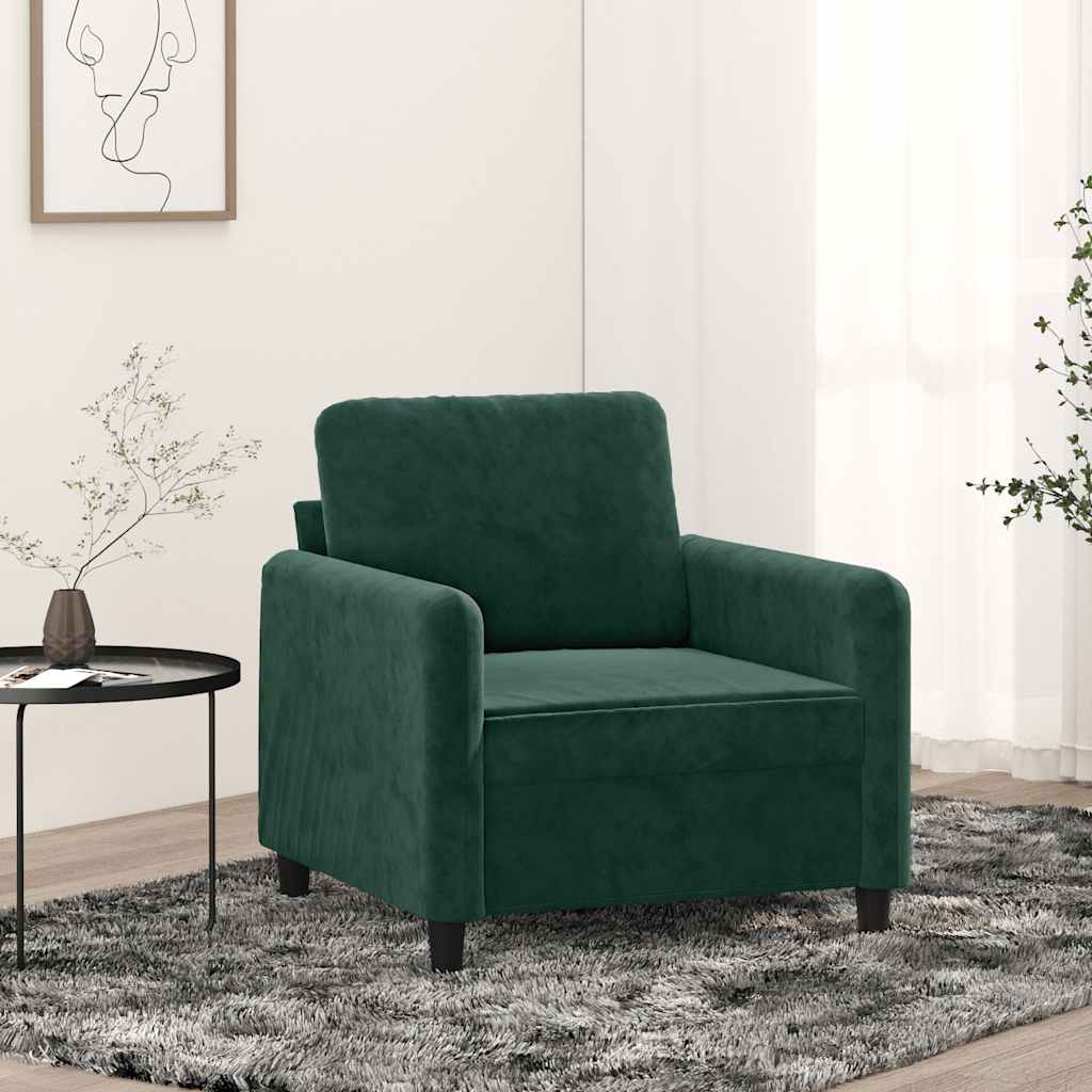 Poltrona Verde Scuro 60 cm Velluto | homemem39