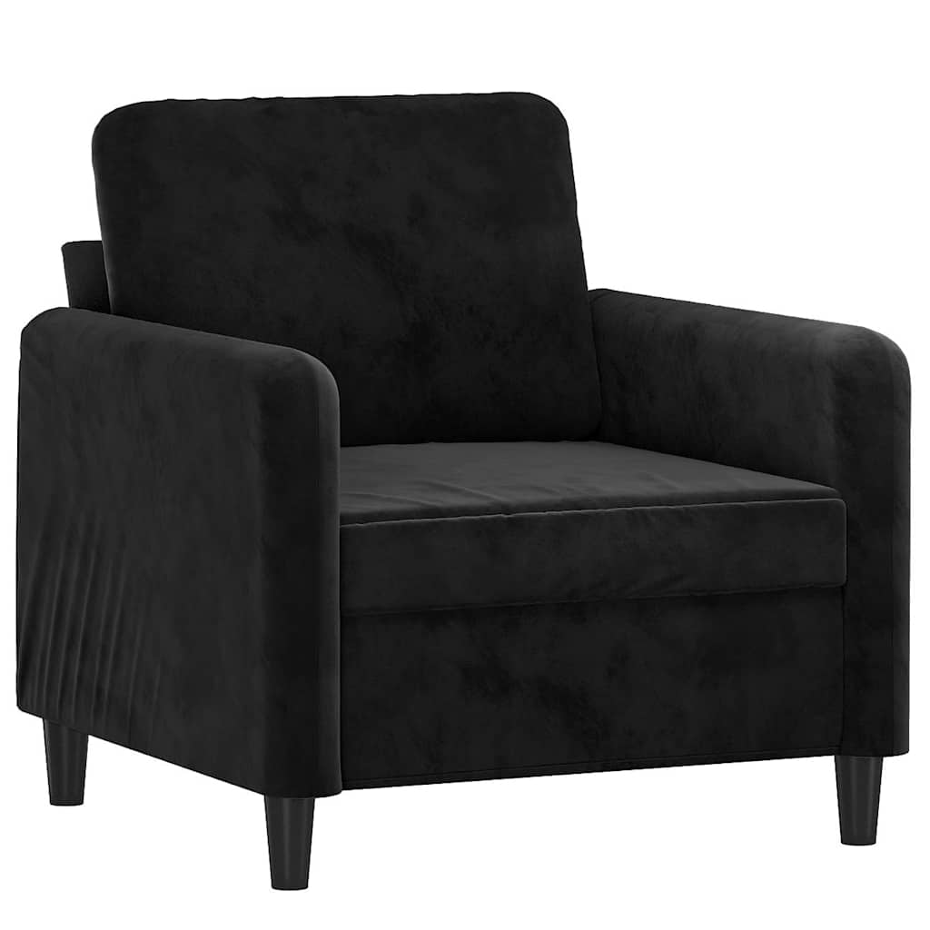 Poltrona Nero 60 cm Velluto | homemem39