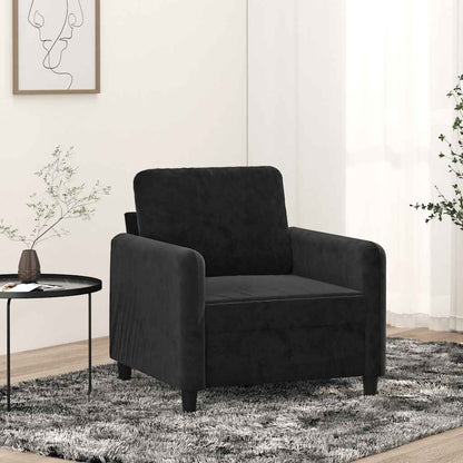 Poltrona Nero 60 cm Velluto | homemem39