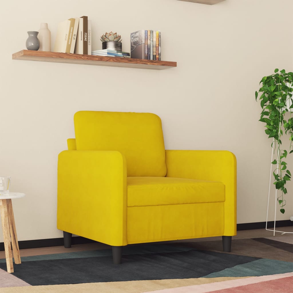 Poltrona Giallo 60 cm Velluto - homemem39