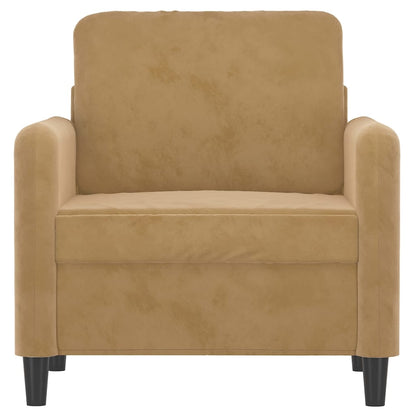 Poltrona Marrone 60 cm Velluto - homemem39