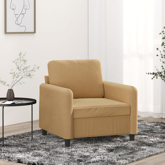Poltrona Marrone 60 cm Velluto - homemem39