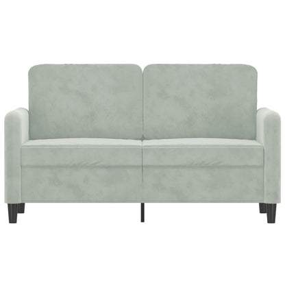 Divano a 2 Posti Grigio Chiaro 120 cm in Velluto